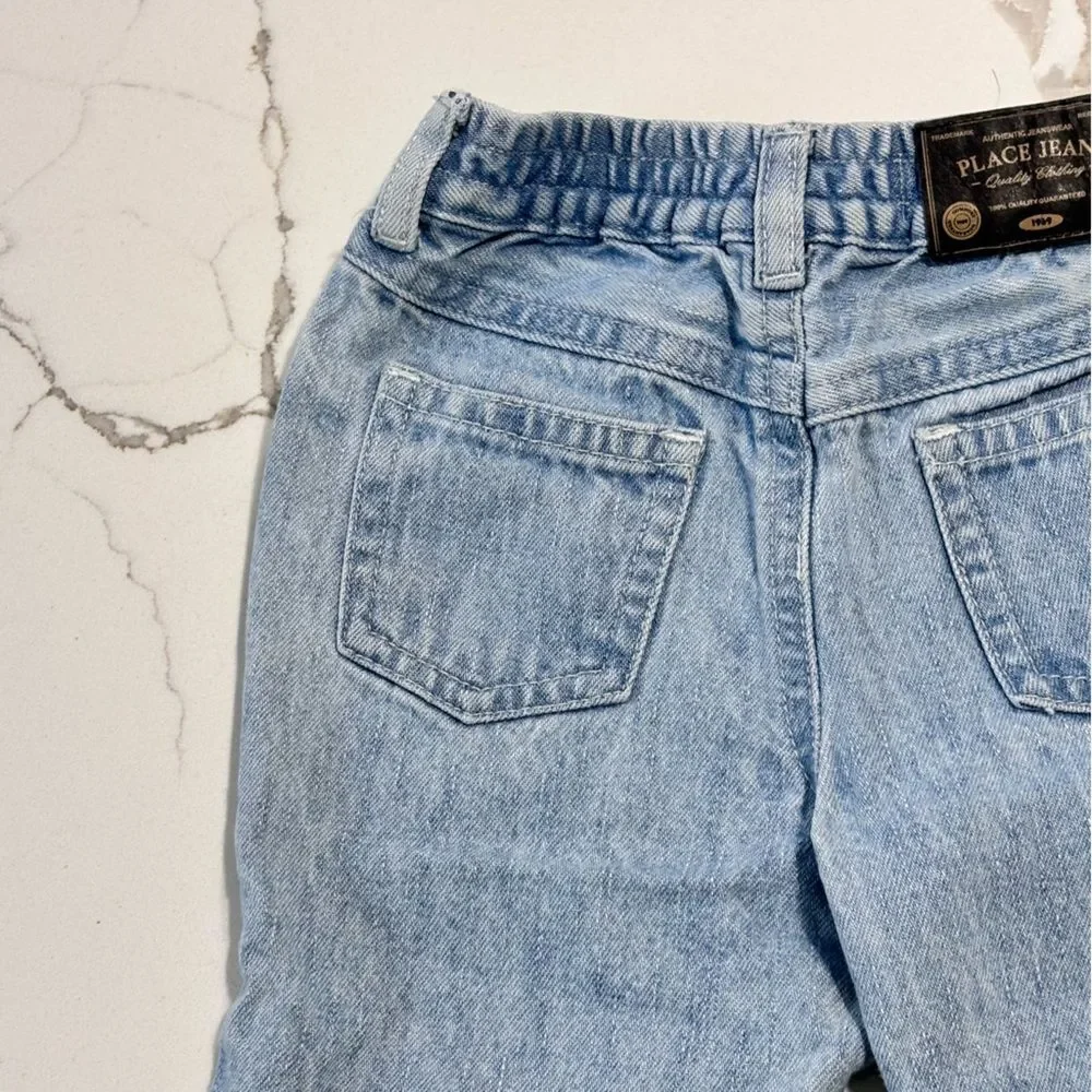 The Children’s Place Y2K 2000s Baby Girls Flare Blue Light Wash Denim Jeans 6-9M
